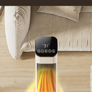Calentador Eléctrico de Torre Metálico de 2000W, Protección Contra Sobrecalentamiento, Portátil, Cerámica PTC, Temporizador de 12 Horas, Control Táctil, Llama 3D - Product Image 3