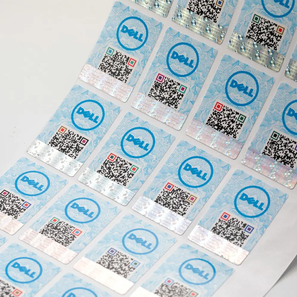 Impermeabile holo QR stickers carta personalizzata anti-contraffazione ologramma stampa etichetta adesiva olografica