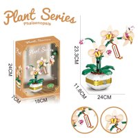 Blocs de construction en plastique DIY, puzzles 3D, modèle de fleur, kit de construction de jouets, cadeau de la Saint-Valentin, fleur éternelle, pot immortel