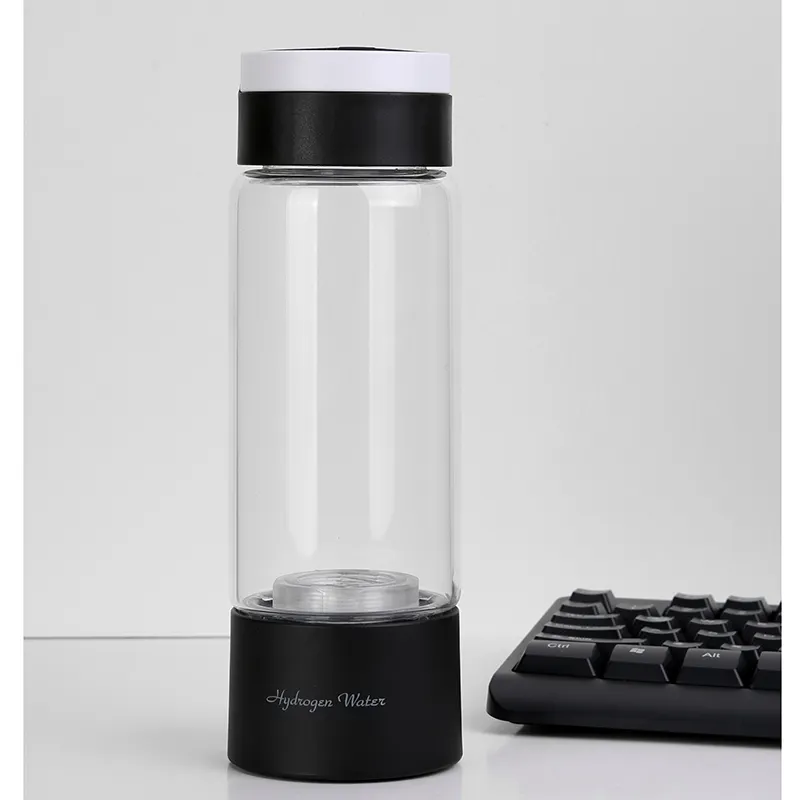 Rechargeable hdyrogen water bottle with PEM electrolysis ionizer water generator