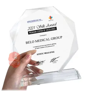 Wholesale Personalized Crystal Trophy Custom Made Crystal Plaques Trophies Awards Blank For Souvenir Gifts