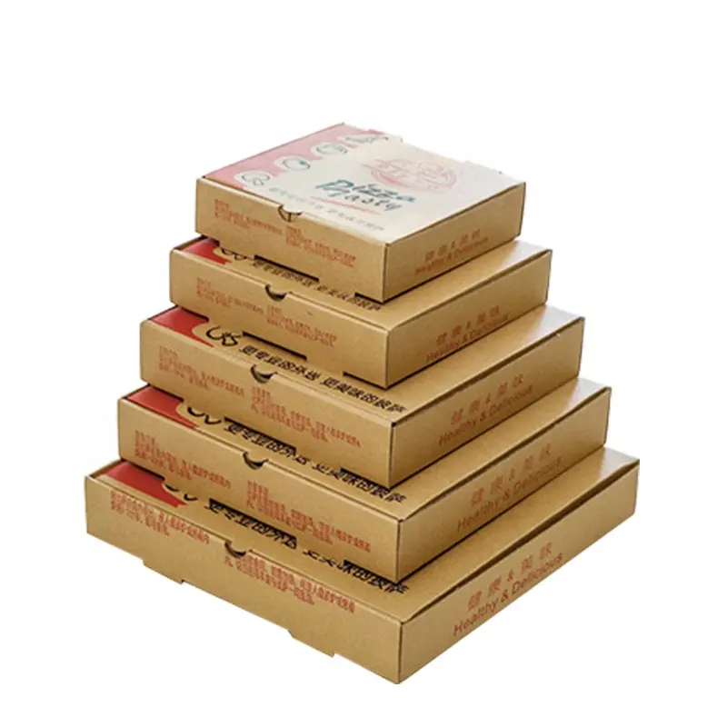 Di cartone Per Uso Alimentare Personalizzato LOGO Stampato Ondulato Scatola di Imballaggio di Carta Fornitore di Eco friendly Food caixa de pizza Box All'ingrosso