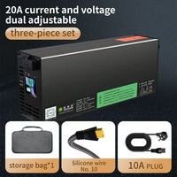 Chargeur de batterie au lithium ADDISON en boîte, 10V-92.4V 2A-20A, tension/courant réglables, charge rapide QC4.0, aluminium, intelligent, EV