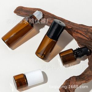Amber Glass Roll On Bottles 1ml 2ml 3ml 5ml Essential Oil Sample Dispensing Bottles For Aromatherapy - Product Image 2