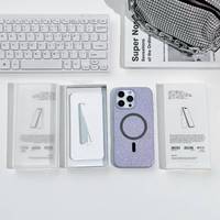 Étui de téléphone magnétique avec support brillant antichoc pour iPhone 15 16 17 Plus Pro Max