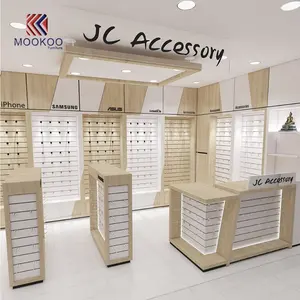 Giá trưng bày phụ kiện điện thoại bằng gỗ vân gỗ dùng cho cửa hàng bán lẻ tại trung tâm thương mại - Product Image 1