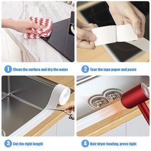 Ean nhà bếp phòng tắm bồn tắm nhà vệ sinh tường sàn tắm không thấm nước tự dính caulk Dải <span class=keywords><strong>Sealant</strong></span> Băng - Product Image 4