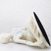 Sculpture en résine de femme assise de style grec Tuohuangniu, bleu et marron, figurine d'art moderne de luxe pour la maison/le bureau/l'hôtel/la salle d'exposition