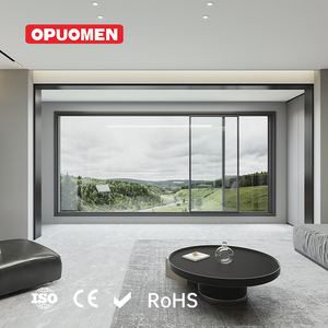 OPUOMEN Fenêtres coulissantes modernes horizontales de luxe en aluminium à double vitrage, grand panoramique, antivol, pour maison, chambre, villas, salon - Product Image 1