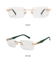 Lunettes de vue sans monture en métal, branches ultra légères en acier inoxydable, plaquettes de nez confortables, design minimaliste, usage quotidien