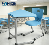Chaise de bureau modulaire pliable en métal pour groupe d'étude |   Mobilier scolaire moderne, durable et écologique pour salles de classe collaboratives