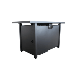 Mesa de Fogata Moderna de Acero Corten, 25 H x 42 W, Decoración de Jardín para Exteriores con Leña, con Tapa, Independiente - Product Image 1