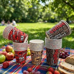 Disposable Colorful Christmas Holiday Thickened Kraft Coffee <b>Paper</b> Cup <b>Insulation</b> Anti-Scald Soymilk Cup - Product Image 4