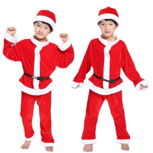 Disfraz de Navidad para niños, vestido de Papá Noel rojo con sombrero para niñas, traje de actuación, material de algodón y poliéster, otoño 2021 - Product Image 2