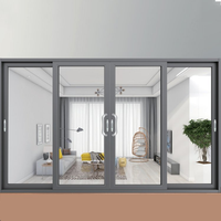 Porte coulissante en aluminium à rupture de pont thermique sur mesure, porte coulissante en verre trempé insonorisée pour balcon de villa, salon