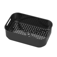 Combinaison de friteuse intelligente et de gril d'intérieur de 6,5 L, frites sans huile sans fumée, rôti, pizza, steak, poisson, 12 préréglages, écran tactile numérique