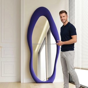 <span class=keywords><strong>Espejo</strong></span> de Maquillaje Moderno de Franela, <span class=keywords><strong>Ondulado</strong></span>, de Cuerpo Entero, Grande, Decorativo, para Dormitorio, <span class=keywords><strong>Espejo</strong></span> Cosmético de Pie para el Hogar - Product Image 1