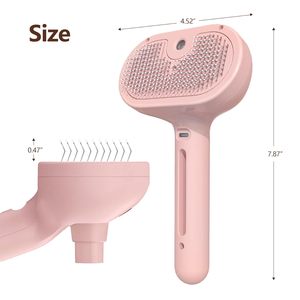 New Dog Cat Stainless Steel ABS <b>Battery</b> Powered 3 in 1 Portable Electric Spray Steam Pet Hair Removal Brush for Small Animals - Product Image 6