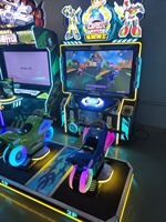 Machine d'arcade de course de motos pour 2 joueurs, simulateur de conduite de moto à monnayeur pour centre de jeux
