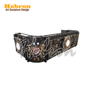 Mostrador <span class=keywords><strong>de</strong></span> Recepción Estilo Steampunk <span class=keywords><strong>de</strong></span> Metal para Tienda <span class=keywords><strong>de</strong></span> Tatuajes o Bar, Diseño Industrial con Luces LED - Product Image 1
