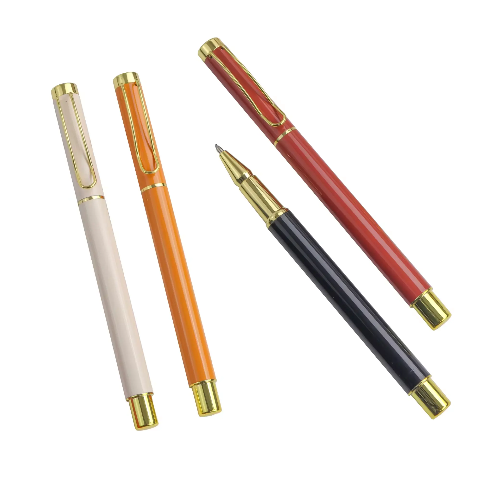 Custom Logo Pen Kerstcadeau Pennen Metalen Meisjes Roze Roller Gel Pen Ins Hot Selling