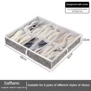 New Fabric Shoe <b>Box</b> Household Dormitory Bed Transparent Shoe Storage <b>Box</b> Foldable Grid Under Bed Shoe Storage <b>Box</b> - Product Image 5