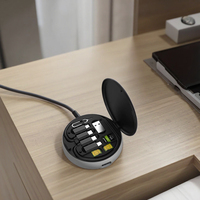 Kit de câbles adaptateurs USB-C multifonction 6-en-1 avec boîtier circulaire, charge rapide 60W pour ordinateur et voyage