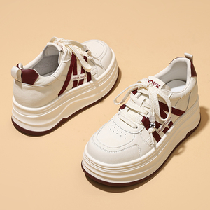 Women's White Sneakers 2026 Spring New Arrival Lightweight Thick Soles Built in Heel Lift Casual Sports Shoes - Product Image 3