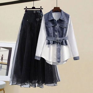 Último Diseño Vestido Camisero <span class=keywords><strong>de</strong></span> Talla Grande para Mujer, Estilo Vintage <span class=keywords><strong>con</strong></span> Costuras <span class=keywords><strong>de</strong></span> <span class=keywords><strong>Mezclilla</strong></span>, para Otoño y Primavera - Product Image 4