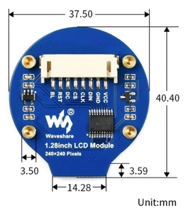 Display Rotondo ZYSY da 1,28 Pollici, Modulo Schermo LCD 240*240 Pixel, Comunicazione SPI, LCD Rotondo a Colori GC9A01 con <span class=keywords><strong>Touch</strong></span> Capacitivo - Product Image 4