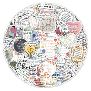 50pcs dessin animé jésus autocollants <span class=keywords><strong>personnalisé</strong></span> ordinateur portable <span class=keywords><strong>moto</strong></span> téléphone mur étanche vinyle inspirant Bible autocollant pour enfants adulte - Product Image 1