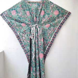 Đẹp Ấn Độ cotton kaftan DRESS handmade khối in cái mỏ ăn mặc mùa hè dài sexy dệt mô hình kaftan nhà sản xuất - Product Image 5