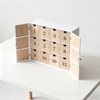 Cadeau personnalisé 24 jours compte à rebours cosmétique maquillage beauté vide papier calendrier de l'avent boîte avec tiroirs