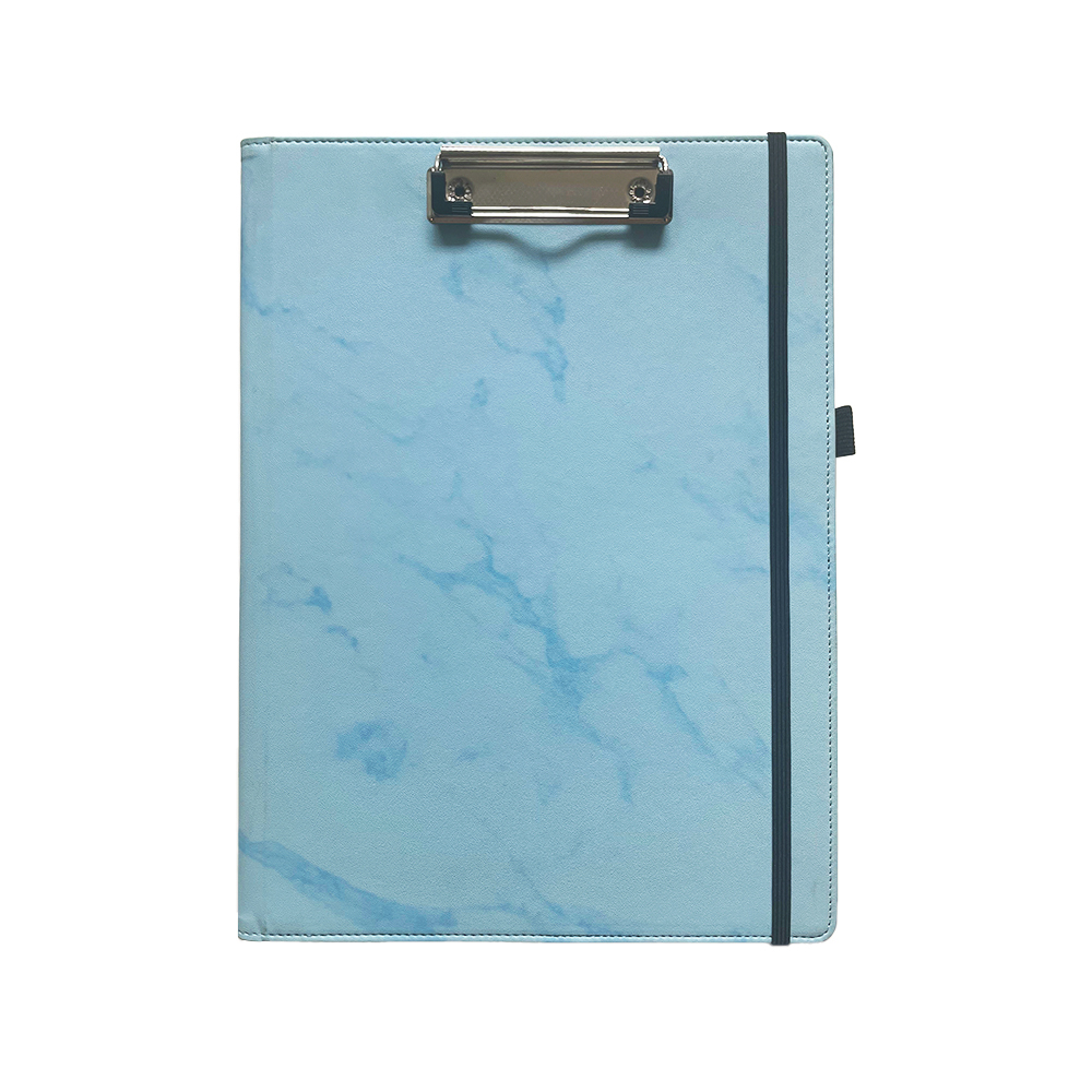 PU Leather Foldable Office Writing Nursing Dictor Clipboard File Folder Foldable with Pen Holder Pocket