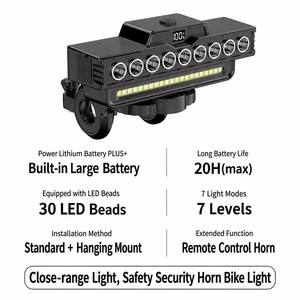 Nuovo Faro <span class=keywords><strong>per</strong></span> Bicicletta ad Alta Intensità, Ricaricabile, con Luce Abbagliante e Clacson, Impermeabile, <span class=keywords><strong>per</strong></span> Illuminazione Notturna su <span class=keywords><strong>Mountain</strong></span> <span class=keywords><strong>Bike</strong></span> - Product Image 6