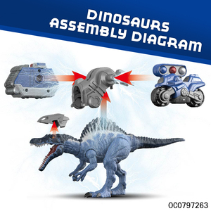 Juguete de dinosaurio con luz y sonido para niños, coche de policía, artesanal - Product Image 3