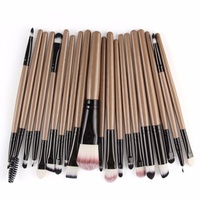 SENKA Set Kuas Rias Profesional, Set Kuas Rias Profesional, Set Kuas Rias Profesional, Pincel De Maquiagem, Putih/Emas Mawar, 20 Buah