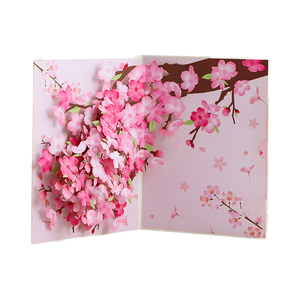 Handgemaakte 3D pop-up perzikbloesem sculptuur kleine felicitatiekaart Moederdag Valentijnsdag bedankt zegen - Product Image 1