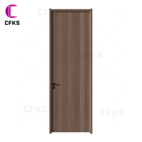 Porte intérieure plate en MDF pour villa, placage bois personnalisé, couleur au choix, résidence de luxe