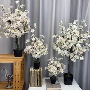 Arbres artificiels de fleurs de poirier en soie, en promotion, pour la décoration intérieure du salon - Product Image 5