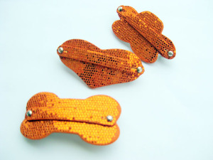 Heart Shape Blue PU DIY Hair <b>Clips</b> Solid Color Simple Style All Seasons Hair Accessories - Product Image 2