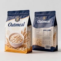 Op maat bedrukte kleurrijke vochtbestendige platte bodem pouches voor fruit, ontbijtgranen, havermout, aluminiumfolie, mylar doypack zakken