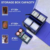 Boîte de rangement Commander pour TCG, capacité de 400+ cartes à double pochette, boîte de rangement 5 en 1 avec fenêtres de visualisation, plateau à dés, poignée
