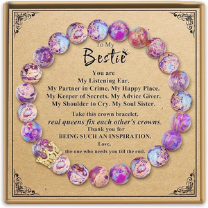 Pulseras de Acero Inoxidable con Piedra Emperatriz para Mujer, Bañadas en Oro de 18K, Joyería Familiar de Piedra Curativa, Regalo de Moda - Product Image 3