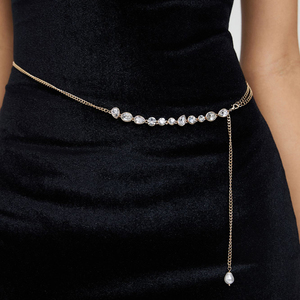 Cross-border Venda Quente Doce Estilo Legal Rhinestone Cadeia Moda Simples Minimalista Nicho <span class=keywords><strong>Design</strong></span> Cadeia Cintura para As Mulheres - Product Image 1