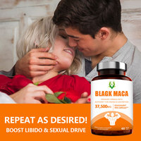 Capsules OEM ODM de maca noire 37500mg avec extrait de poivre noir booster d'énergie favorise la force pour les hommes capsules de racine de maca
