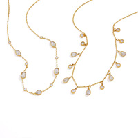 Collier Pendentif Zircon Scintillant Multi-Styles Polyvalent pour Assortiment Superposé Bijoux Tendance Étanche TGXL15495