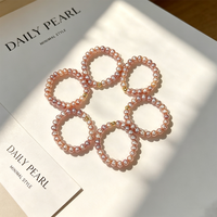 Ins-Style Minimalistischer Lila Natürlicher Süßwasserperlen-Ring in Kartoffelform AA-Qualität Elastischer Vielseitiger Modeschmuck für Damen
