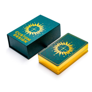 Jeu de Tarot Personnalisé de Haute Qualité avec Bordure Dorée <span class=keywords><strong>Livret</strong></span> Imprimé en Feuille <span class=keywords><strong>d</strong></span>'Or Conception Personnalisée Cartes de Tarot - Product Image 1