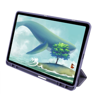 Étui en cuir PU antichoc à trois volets pour Samsung Galaxy Tab S10 Plus / S9 FE Plus Housse pour tablette avec fente pour stylo